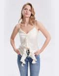 Ladies Sleeveless Flounce String Shoulder Camis SKT304 - SWEETKAMA