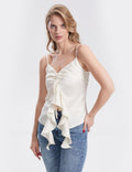 Ladies Sleeveless Flounce String Shoulder Camis SKT304 - SWEETKAMA