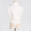 Ladies Sleeveless White Rosette Shirt SKX5210 - SWEETKAMA