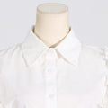 Ladies Sleeveless White Rosette Shirt SKX5210 - SWEETKAMA