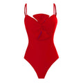 Ladies Solid Color Bowknot One Piece Swimwear with Cover Y187 - SWEETKAMA