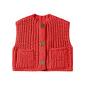 Ladies Solid Color Crew Neck Plain Sweater Vest B66001 - SWEETKAMA