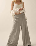 Ladies Solid Color Crop Top and Pants Set SKST508 - SWEETKAMA