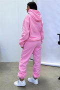 Ladies Solid Color Hoodie and Pants Sets 211333 - SWEETKAMA