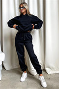 Ladies Solid Color Hoodie and Pants Sets 211333 - SWEETKAMA