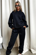 Ladies Solid Color Hoodie and Pants Sets 211333 - SWEETKAMA