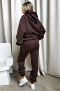 Ladies Solid Color Hoodie and Pants Sets 211333 - SWEETKAMA