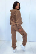 Ladies Solid Color Hoodie and Pants Sets 211333 - SWEETKAMA