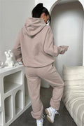 Ladies Solid Color Hoodie and Pants Sets 211333 - SWEETKAMA