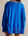 Ladies Solid Color Irregular Slouchy Sweatshirt SKT385 - SWEETKAMA