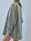 Ladies Solid Color Long Sleeves Denim Jacket SKT524 - SWEETKAMA