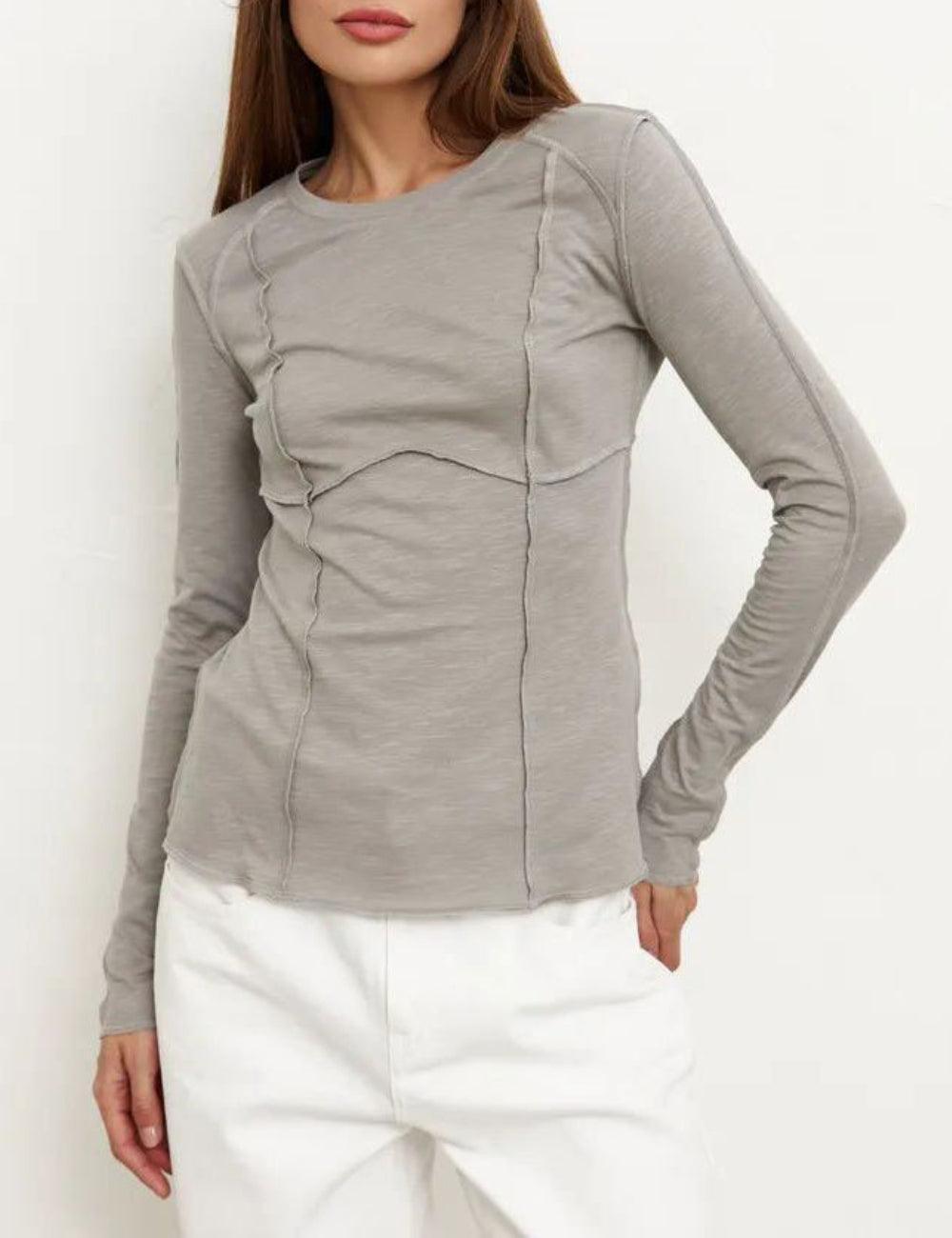 Ladies Solid Color Long Sleeves Top TX0030 - SWEETKAMA