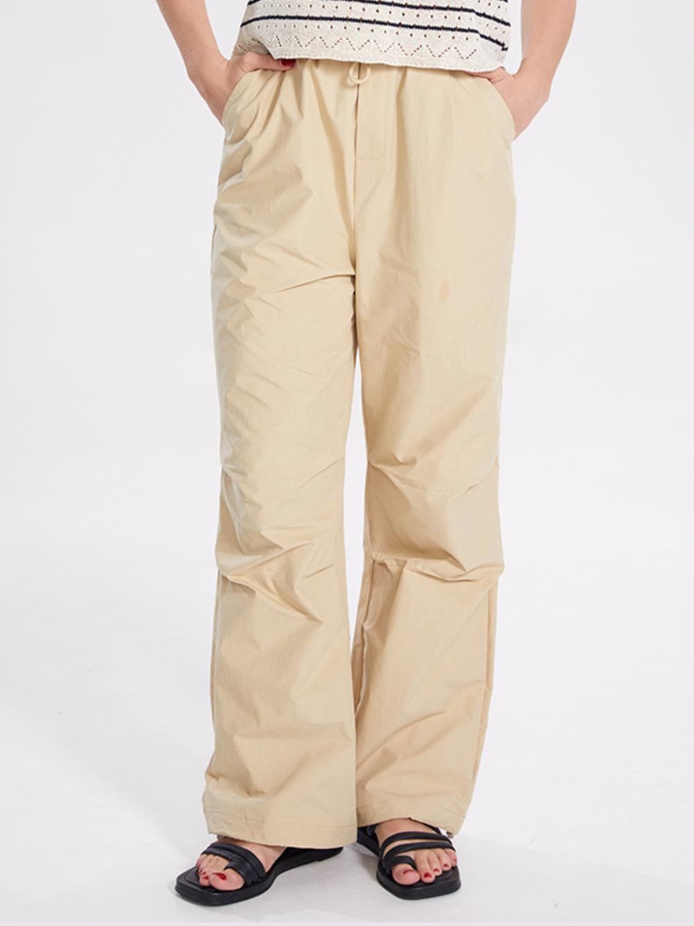 Ladies Solid Color Pockets High Waist Pants SKP350 - SWEETKAMA