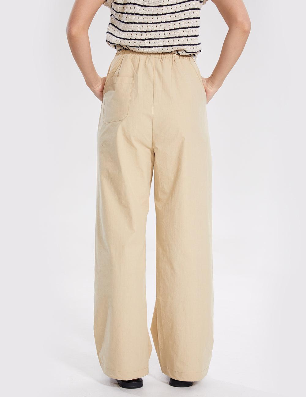 Ladies Solid Color Pockets High Waist Pants SKP350 - SWEETKAMA