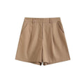 Ladies Solid Color Pockets Shorts K27788 - SWEETKAMA