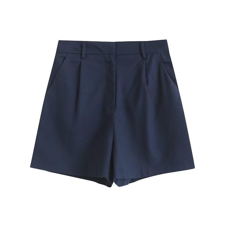 Ladies Solid Color Pockets Shorts K27788 - SWEETKAMA