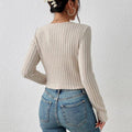 Ladies Solid Color Round Neck Knit Tee G1034 - SWEETKAMA