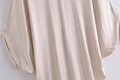 Ladies Solid Color Satin Ruched Midi Dress 7092 - SWEETKAMA