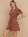 Ladies Solid Color Short Sleeves Romper SKJ437 - SWEETKAMA