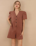 Ladies Solid Color Short Sleeves Romper SKJ437 - SWEETKAMA