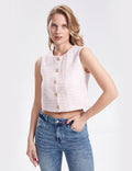 Ladies Solid Color Sleeveless Button Vest SKT322 - SWEETKAMA