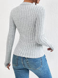 Ladies Solid Color U Neck Knit Sweater G1059 - SWEETKAMA