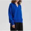 Ladies Solid Color V-Neck Knit Sweater YL2349 - SWEETKAMA