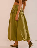 Ladies Solid Color Wide Waistband Skirt SKS510 - SWEETKAMA