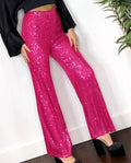 Ladies Solid Glitter Sequin Long Loose Pants LH0559 - SWEETKAMA