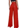 Ladies Solid Glitter Sequin Wide Leg Pants R9175 - SWEETKAMA