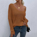 Ladies Solid Long Sleeves V-Neck Hollow Out Top T8044 - SWEETKAMA