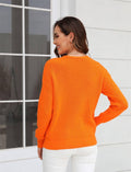 Ladies Solid Long Sleeves V-Neck Sweater T9240 - SWEETKAMA