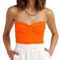 Ladies Solid Sleeveless No Collar Crop Top YL2317 - SWEETKAMA