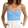 Ladies Solid Sleeveless No Collar Crop Top YL2317 - SWEETKAMA