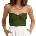 Ladies Solid Sleeveless No Collar Crop Top YL2317 - SWEETKAMA