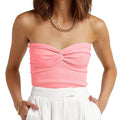 Ladies Solid Sleeveless No Collar Crop Top YL2317 - SWEETKAMA