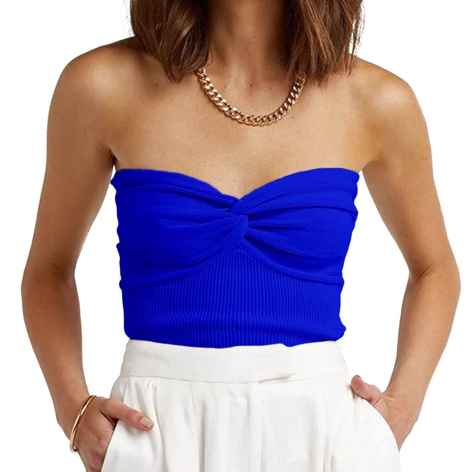 Ladies Solid Sleeveless No Collar Crop Top YL2317 - SWEETKAMA