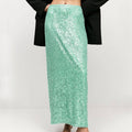 Ladies Sparkle Glitter Sequin Maxi Skirt LH0610 - SWEETKAMA