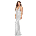 Ladies Sparkle Sequin Halter Slim Maxi Dress R9162 - SWEETKAMA