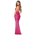 Ladies Sparkle Sequin Halter Slim Maxi Dress R9162 - SWEETKAMA