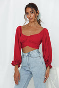 Ladies Square Collar Off Shoulder Daily Short Top GSCB - SWEETKAMA