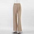 Ladies Stright Leg High Waist Loose Casual Pants C-K6021 - SWEETKAMA