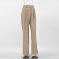 Ladies Stright Leg High Waist Loose Casual Pants C-K6021 - SWEETKAMA