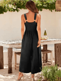 Ladies String Shoulder Overall Sleeveless Jumpsuit 2387# - SWEETKAMA