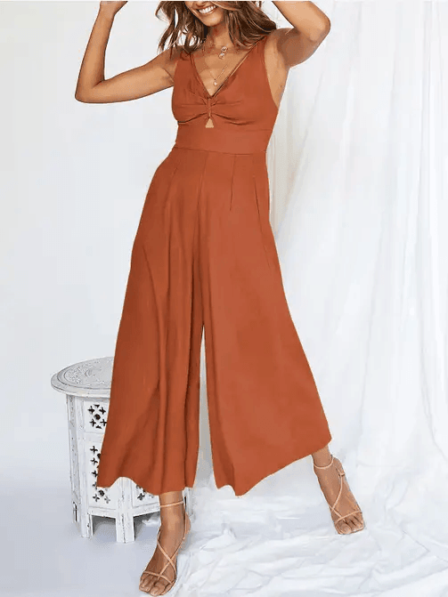 Ladies String Shoulder Overall Sleeveless Jumpsuit 2387# - SWEETKAMA