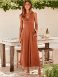 Ladies String Shoulder Overall Sleeveless Jumpsuit 2387# - SWEETKAMA