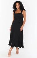 Ladies String Tie Daily Long Dress GQOQ001 - SWEETKAMA