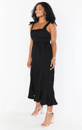 Ladies String Tie Daily Long Dress GQOQ001 - SWEETKAMA