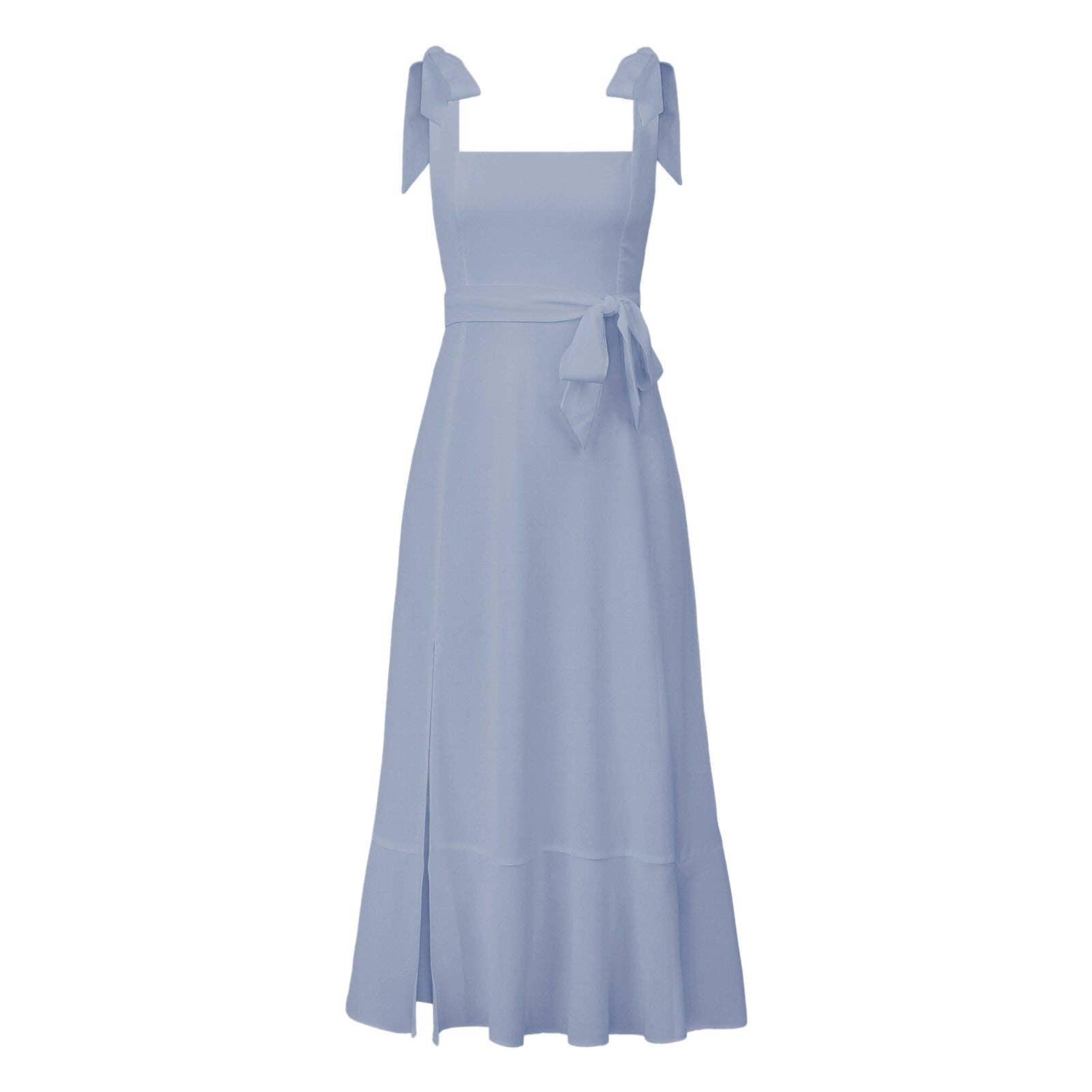 Ladies String Tie Daily Long Dress GQOQ001 - SWEETKAMA