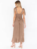 Ladies String Tie Daily Long Dress GQOQ001 - SWEETKAMA